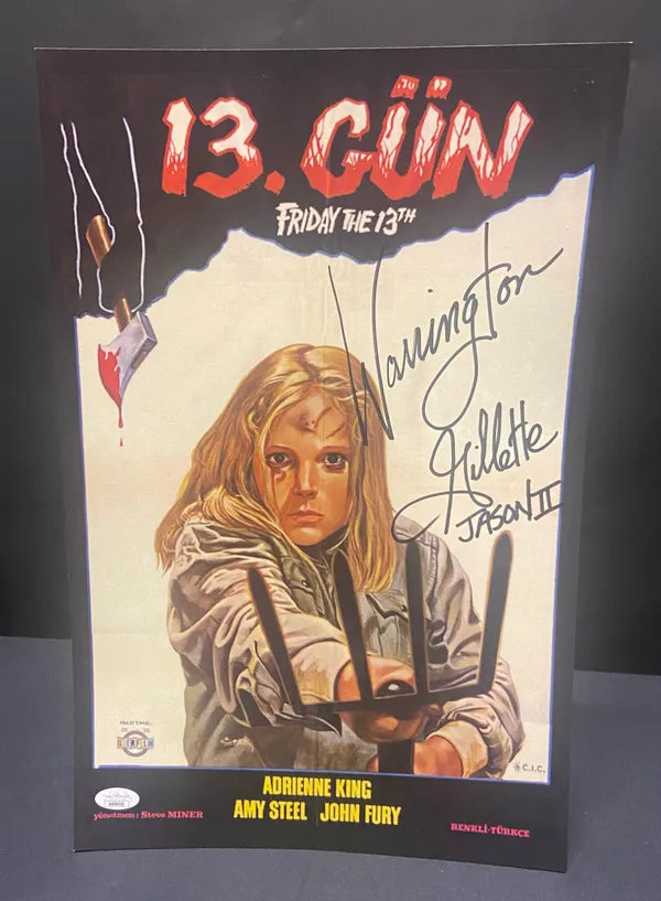 Warrington Gillette Autographed Friday The 13th Part 2 Jason 11x17 Print (JSA Certified) - Version 1